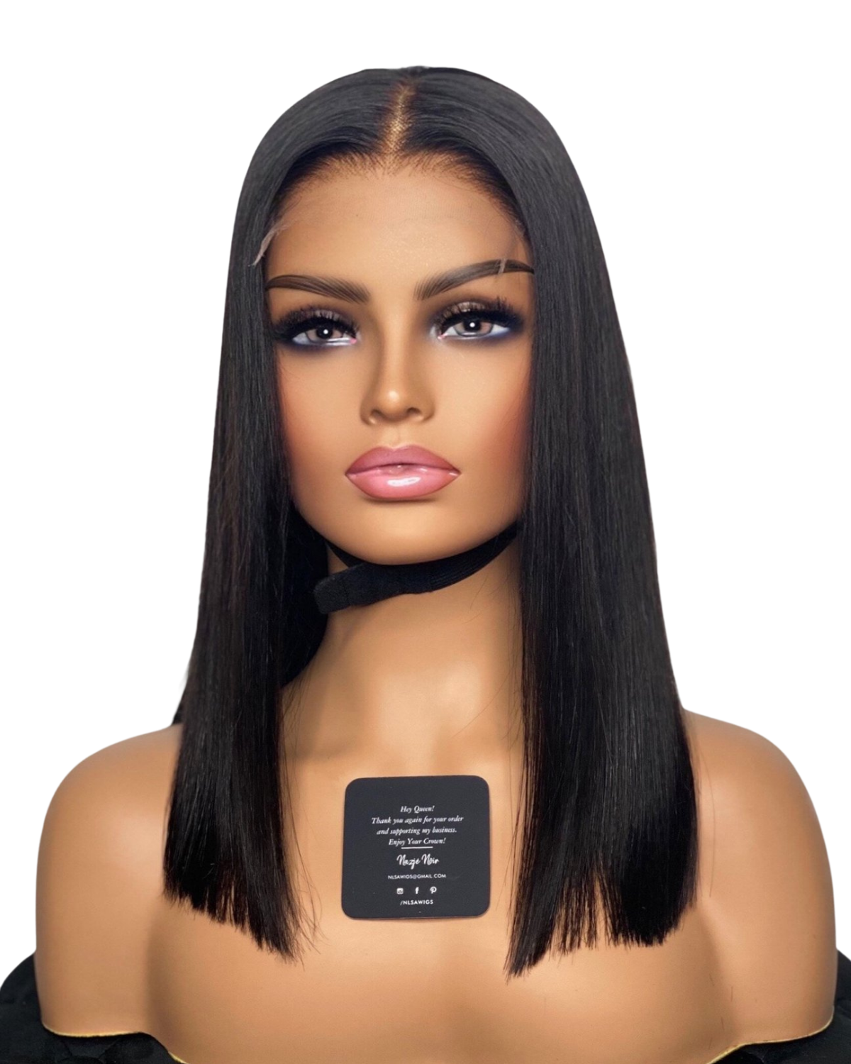 Kim Virgin Hair Natural Black Long Bob Cut HD Lace